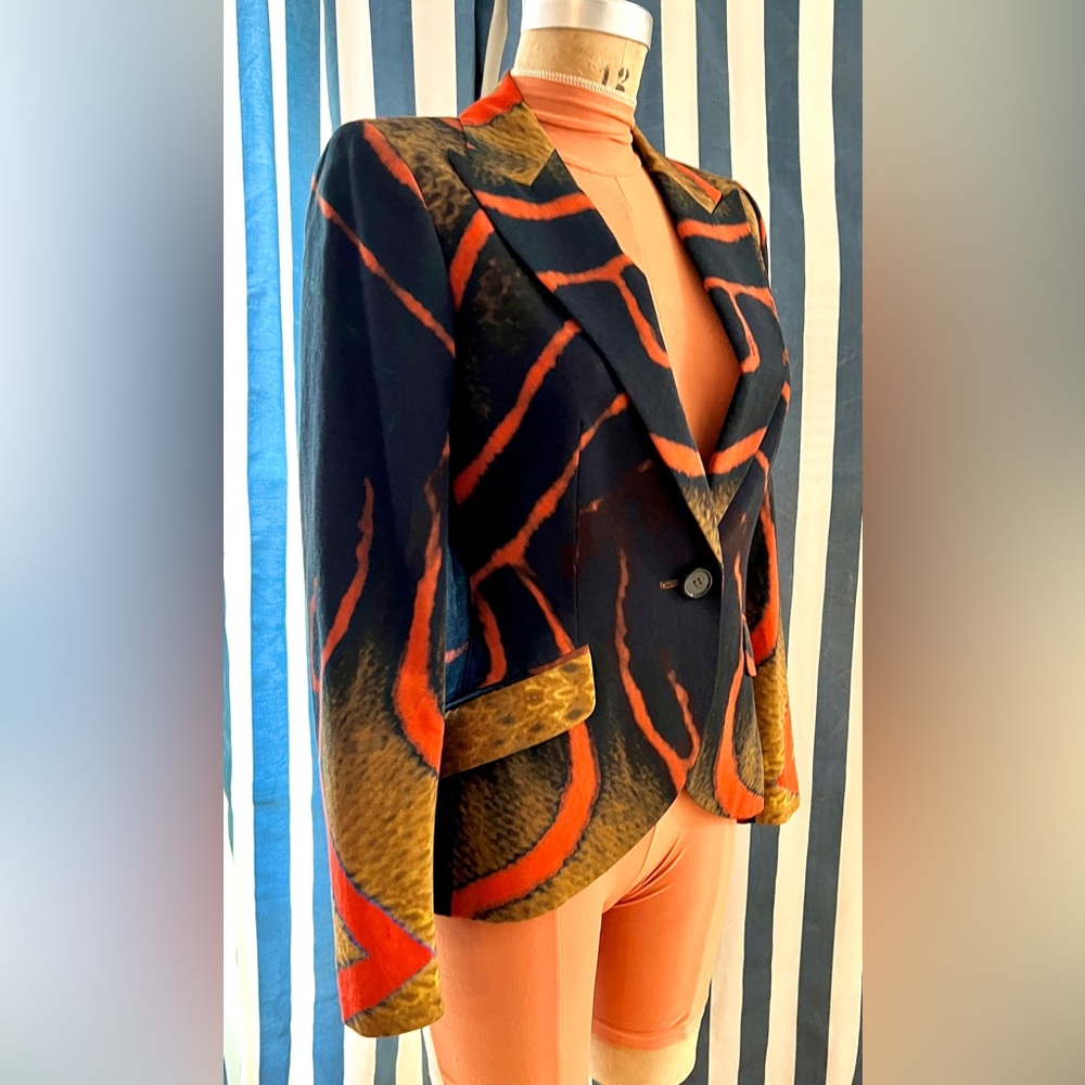 Escada ghost flame print blazer